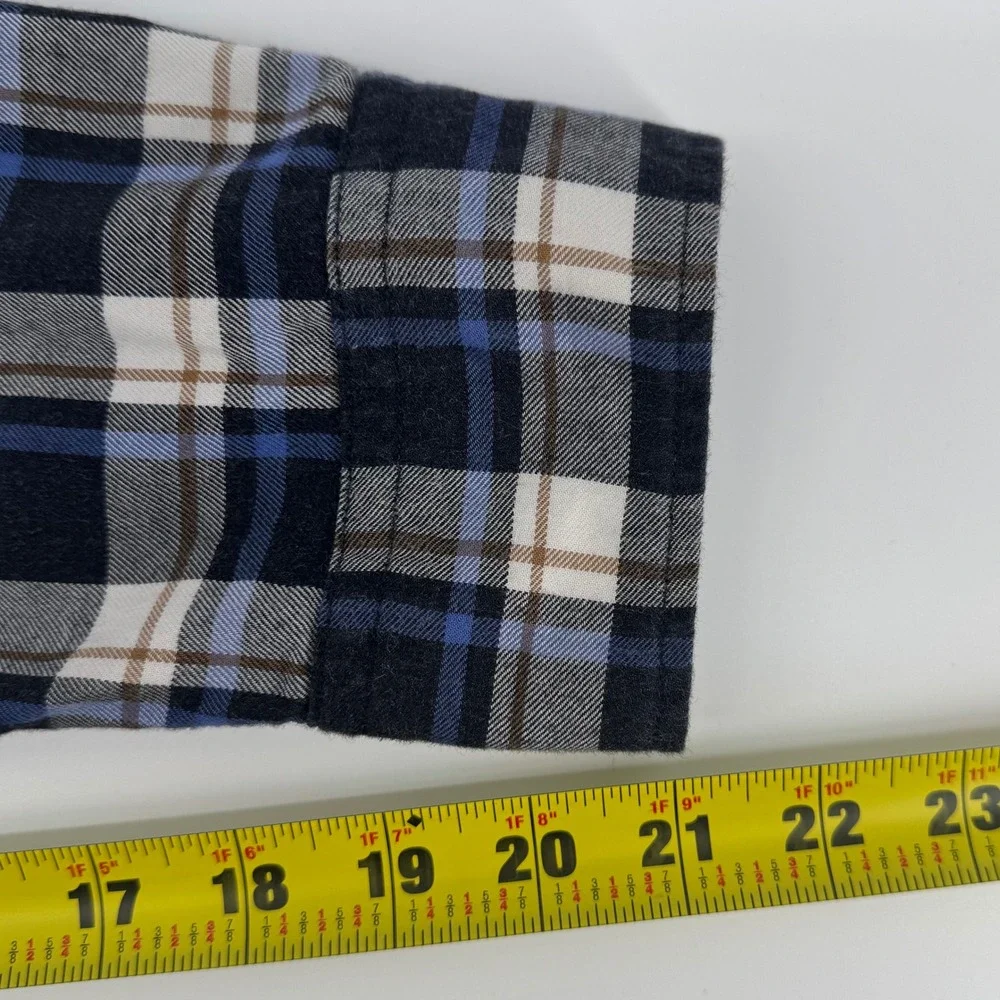 Banana Republic Luxe Flannel Shirt XL Plaid Button Down‎ Long Sleeve - Picture 7 of 9